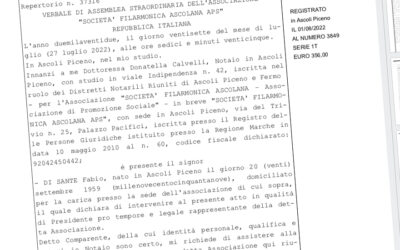 Società Filarmonica Ascolana diventa ‘APS’