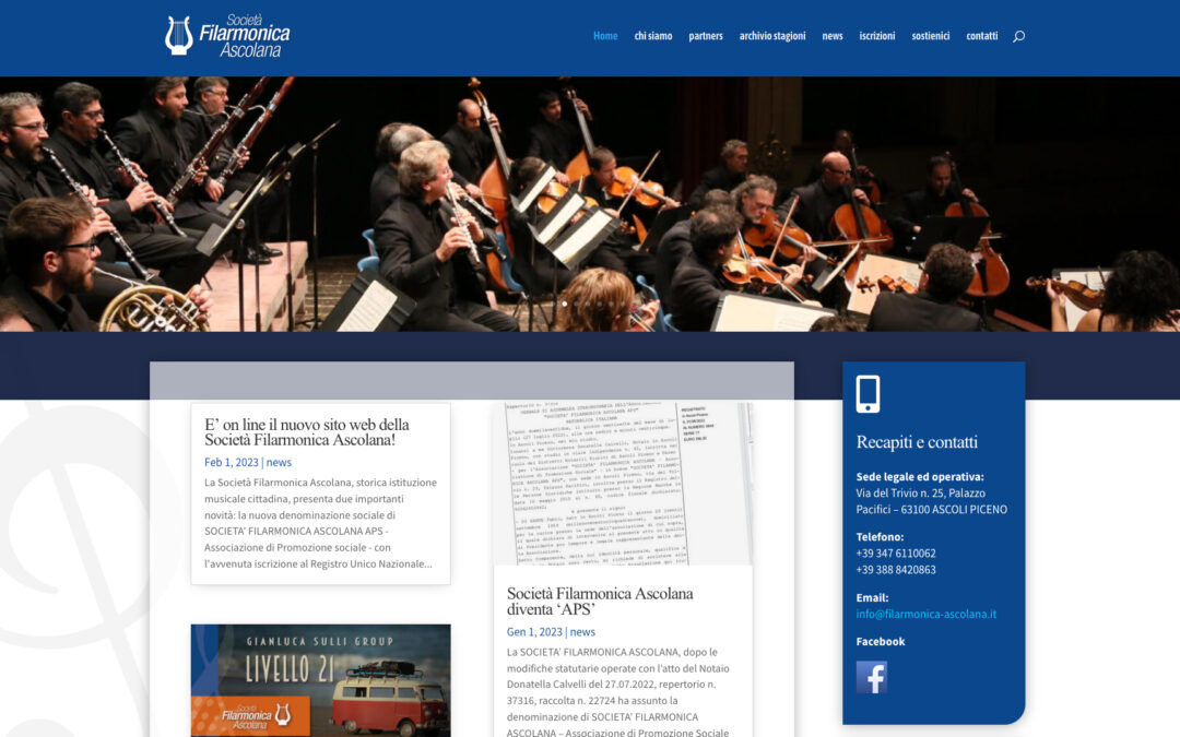 E’ on line il nuovo sito web della Società Filarmonica Ascolana!